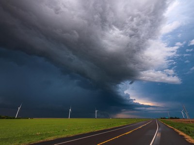 thunderstorm rolling over the Texas prairie